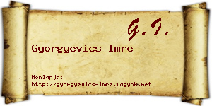 Gyorgyevics Imre névjegykártya